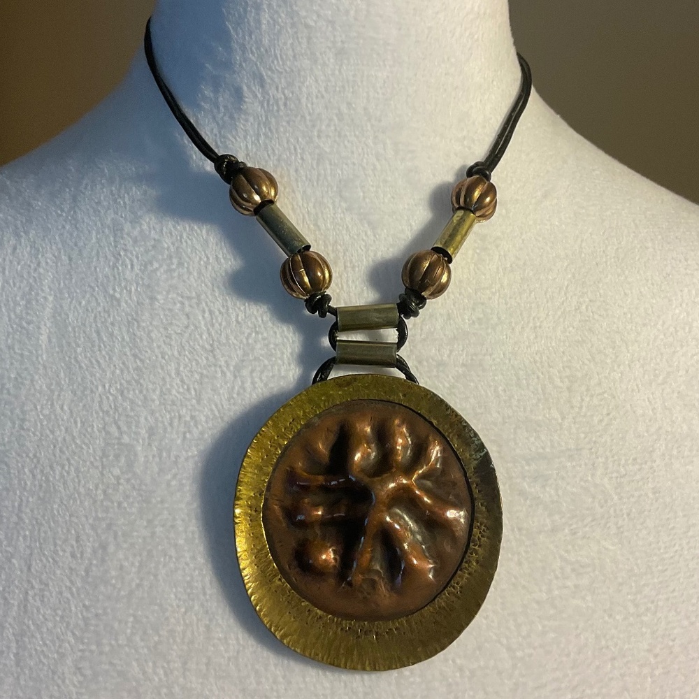 Handmade Brass and Copper Necklace 16”